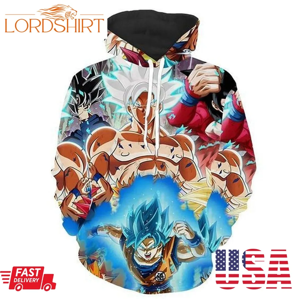 Dragon Ball Z Pullover And Zippered Hoodies Custom 3D Dragon Ball Z Graphic Printed 3D Hoodie All Over Print Hoodie For Men For Women