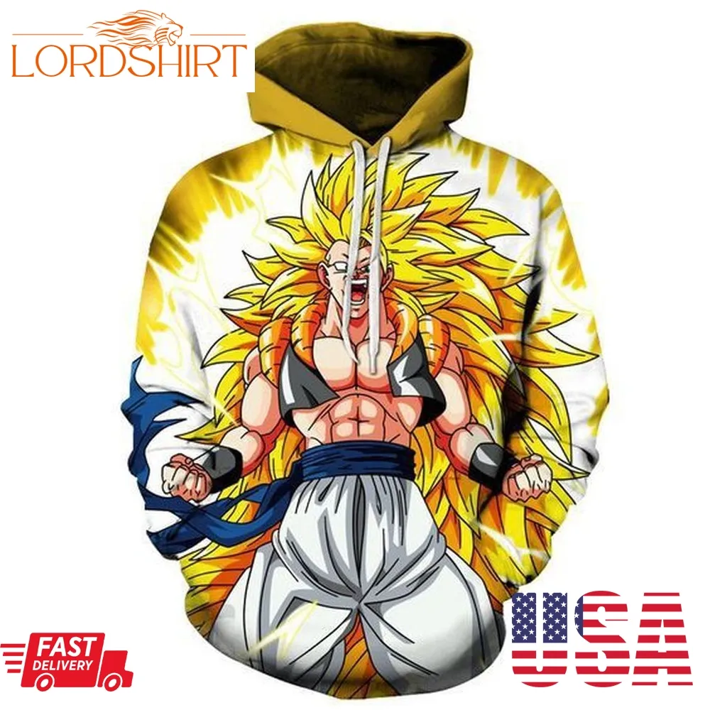 Dragon Ball Z Super Saiyan Pullover And Zippered Hoodies Custom 3D Graphic Printed 3D Hoodie All Over Print Hoodie For Men For Women