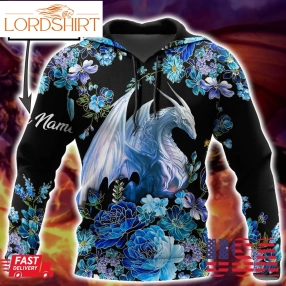 Dragon Flower 3D Hoodie Shirt For Men And Women Custom Name