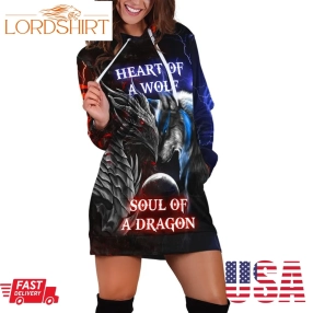 Dragon Heart Of A Wolf, Soul Of A Dragon Hoodie Set Xt