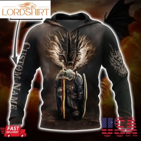 Dragon Knight Templar God 3D Hoodie Shirt For Men And Women Custom Name Ver2