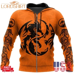 Dragon Orange Tattoo 3D Hoodie Shirt For Men And Women Dd10082003