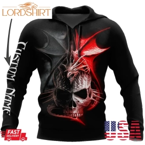 Dragon Skull 3D Hoodie Shirt For Men And Women Custom Name