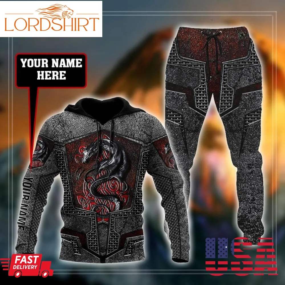 Dragon Warrior Hoodie & Sweatpants Combo Custom Name