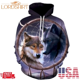 Dreamcatcher Wolf 3D Sweatshirt Hoodie Pullover