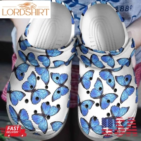 Dreamy Blue Butterflies Crocs Shoes Clogs Gifts For Daughter Birthday Women Mothers Day 2022