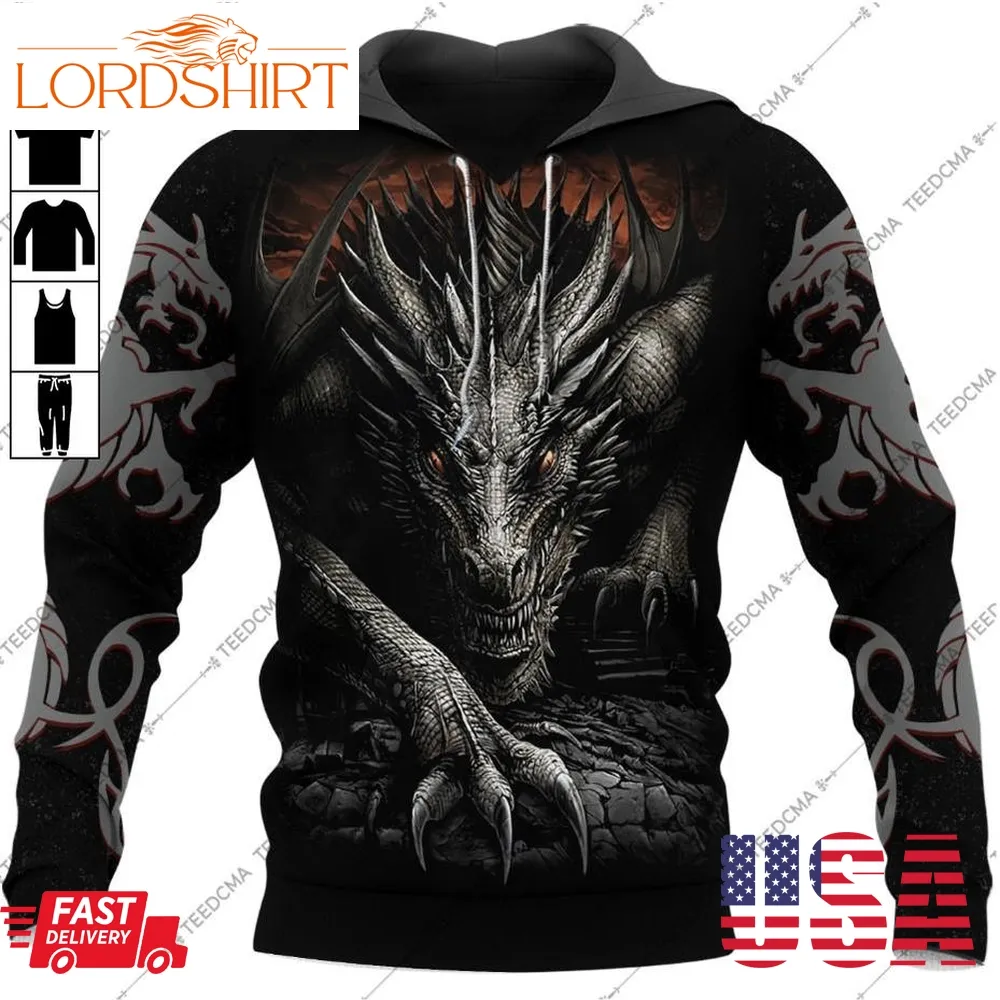 Dungeon Dragon Tattoo Hoodie 3D