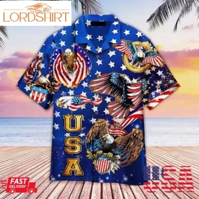 Eagle 4Th Of July Hawaiian Shirt American Flag Stars