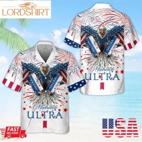 Eagle 4Th Of July Hawaiian Shirt Eagle Michelob Ultra Fireworks