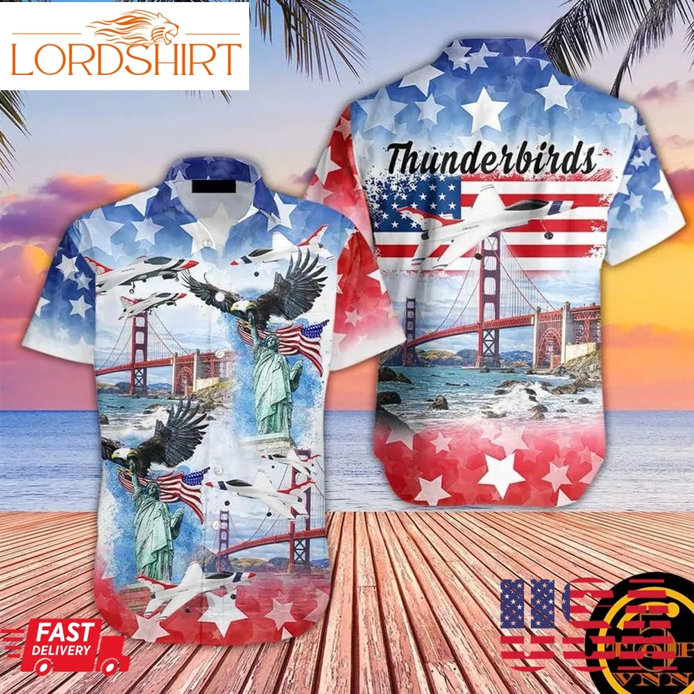 Eagle Thunderbirds Usaf Air Independence Day Happy The 4Th Of July Hawaiian Shirt And Shorts