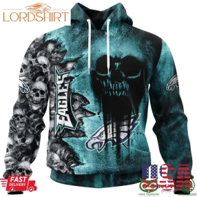 Eagles Halloween Cemetery Skull 3D Hooodie Sweatshirt