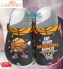 Eat Sleep Basketball Repeat Crocs Clog Shoes Crocband Clog Comfortable For Mens And Womens