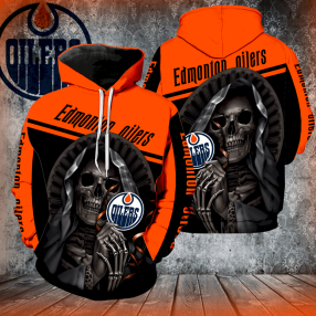 Edmonton Oilers Skull New All Over Print V1210 Hoodie
