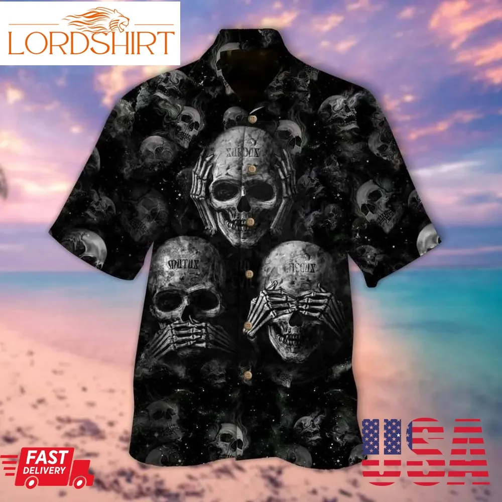 Emotion Skull Halloween Hawaiian Shirt, Print Aloha Short Sleeve Unisex Shirt