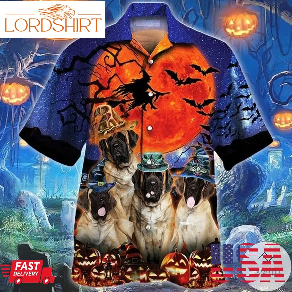 English Mastiff Dog Lovers Halloween Night Hawaiian Shirt