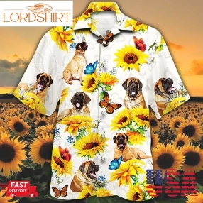 English Mastiff Dog Lovers Sun Flower Hawaiian Shirt