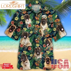 English Mastiff Dog Lovers Tribal Tiki Mask Hawaiian Shirt