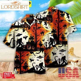 Ew People Bigfoot Ufo Spirit Aloha Halloween Hawaiian Shirt