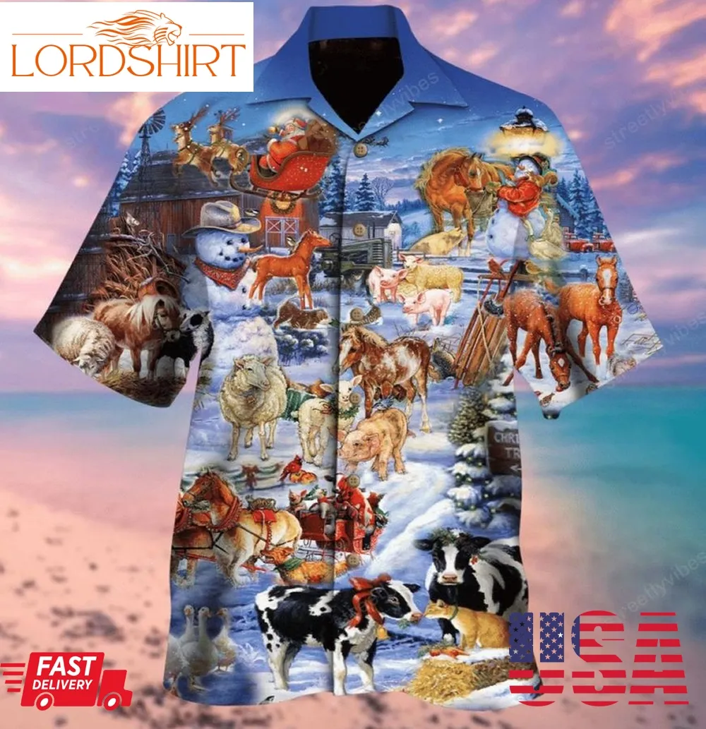 Farmer Night Christmas Hawaiian Shirt