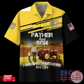 Father And Son Farming Partners For Life Hawaiian Shirtpng