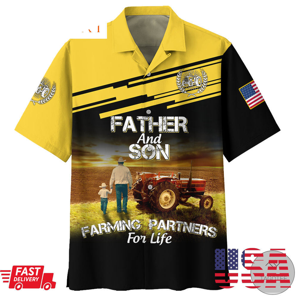 Father And Son Farming Partners For Life Hawaiian Shirtpng