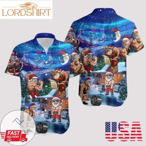 Find Hawaiian Aloha Shirts Christmas Workout Santa Muscle