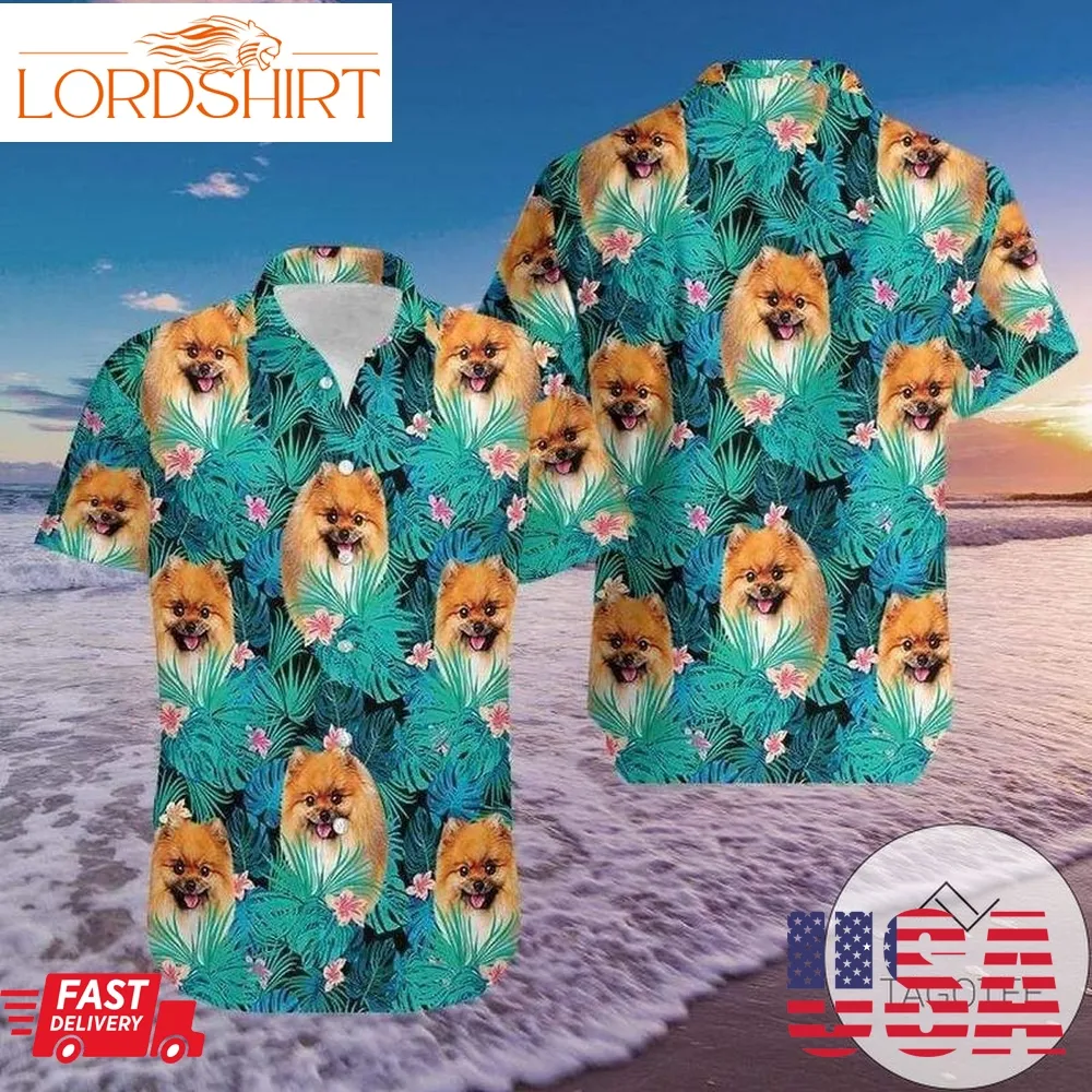 Find Pomeranian Dog Tropical Full Authentic Hawaiian Shirt 2023S Hl