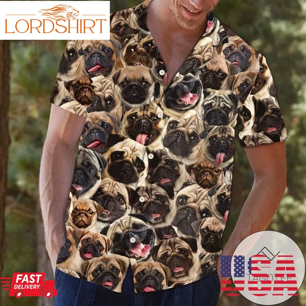 Find Pug Dog Hawaiian Aloha Shirts