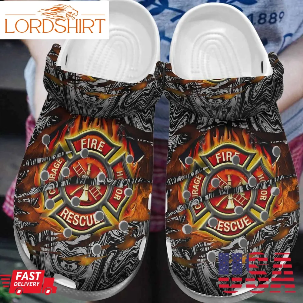 Fire Rescue Firefighter Shoes Men Clog Crocs Gifts For Fathers Day   Fire Rc