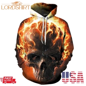 Fire Skull 3D Sweatshirt Hoodie Pullover