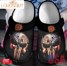 Firefighter America Crocs Shoes Clogs   Skullcap Outdoor Crocs Shoes Clogs Birthday Gifts For Men Son Father