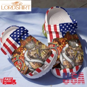 Firefighter Clog American Flag Crocs Crocband Clog