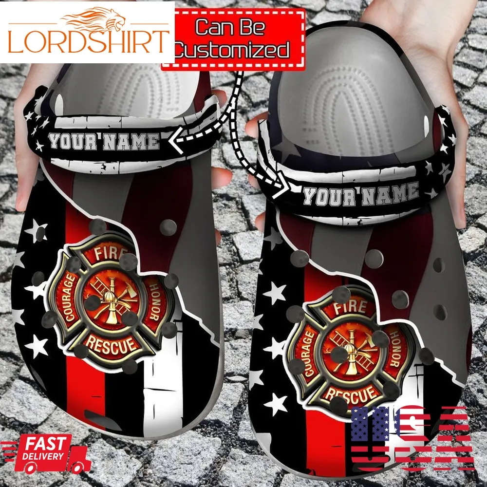 Firefighter Crocs   Thin Red Line Clog Shoes