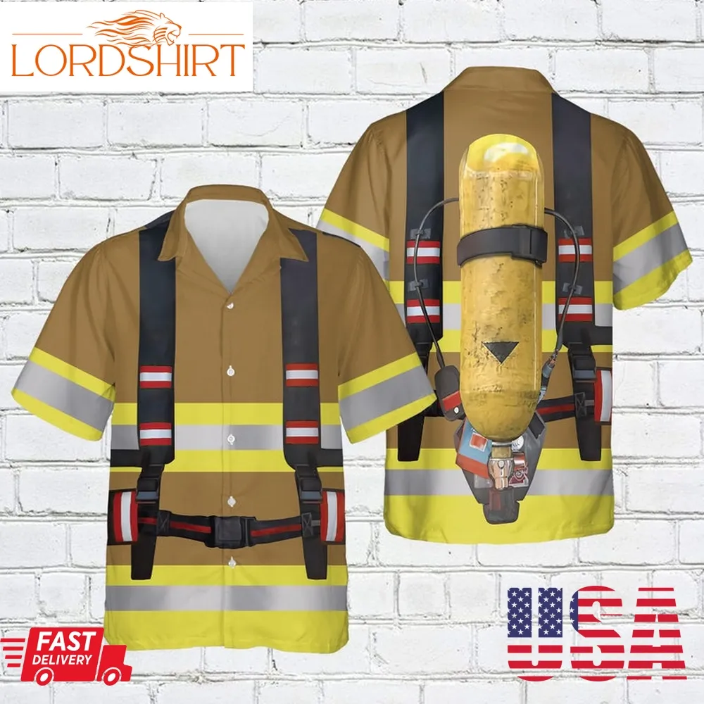 Firefighter Hawaiian Shirt, Firefighter Men Shirt, Firefighter Gift, Fireman Shirt