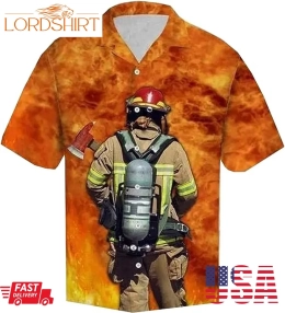 Firefighter Hawaiian Shirts For Men   American Proud Button Down Mens Hawaiian Shirts 2