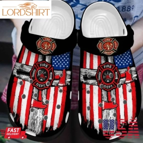 Firefighter Personalized Clog Custom Crocs Comfortablefashion Style Comfortable For Women Men Kid Print 3D American Flag