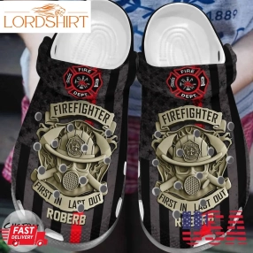 Firefighter Personalized Clog First In Last Out Crocs Crocband Clog