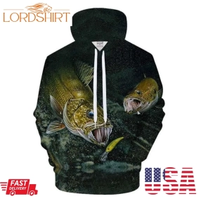 Fishing Hungry Fish And Bait 3D Hoodie Gifts For Fisherman Dad