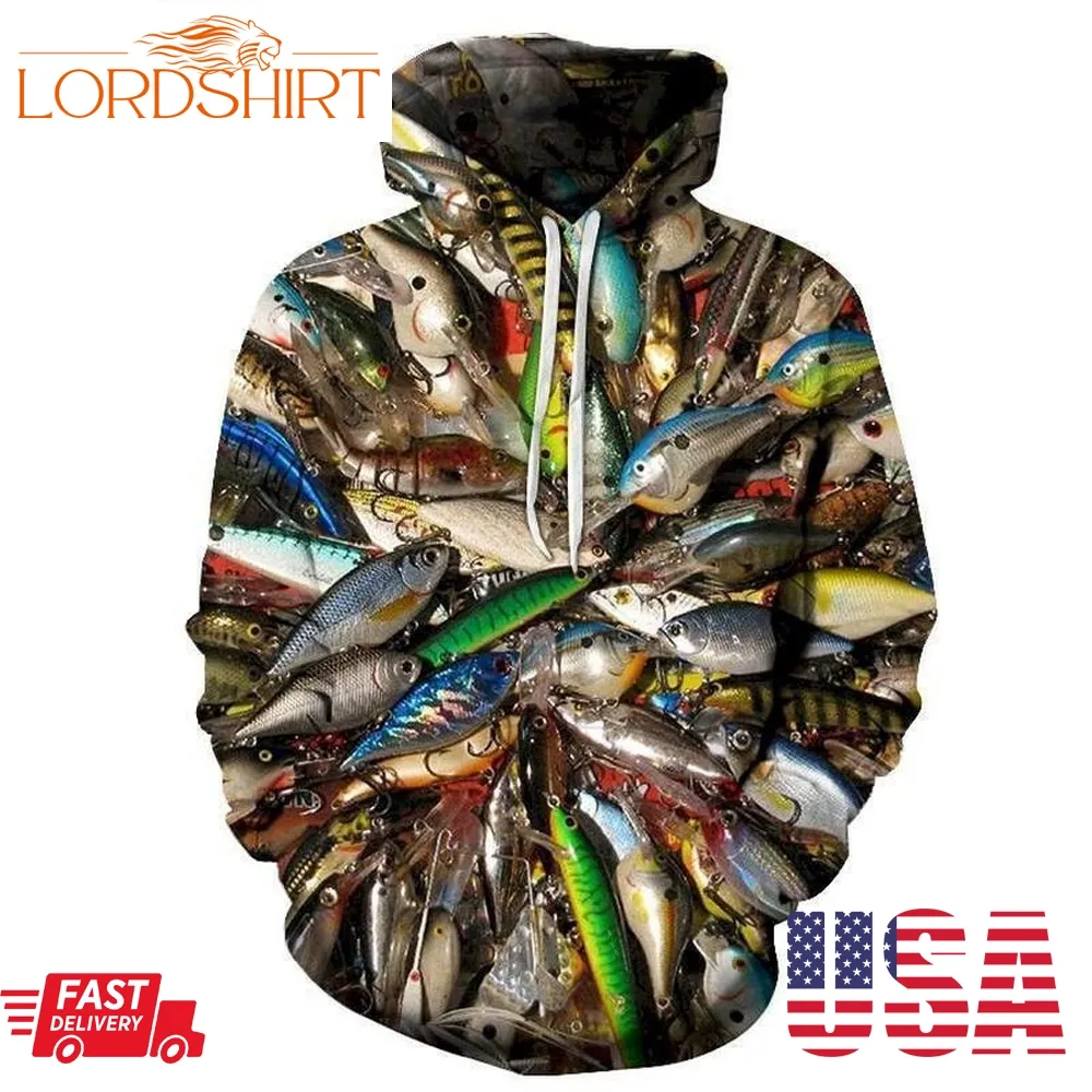 Fishing Lure 3D Sweatshirt Hoodie Pullover