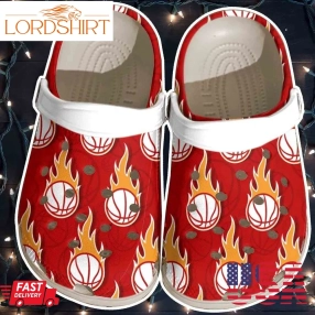 Flaming Hot Baseball Ball Crocs Clogs Shoes For Men Women   Baseball B134