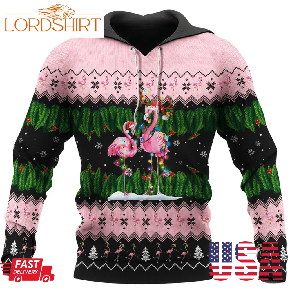 Flamingo Christmas 3D All Over Print Shirt, Hoodie