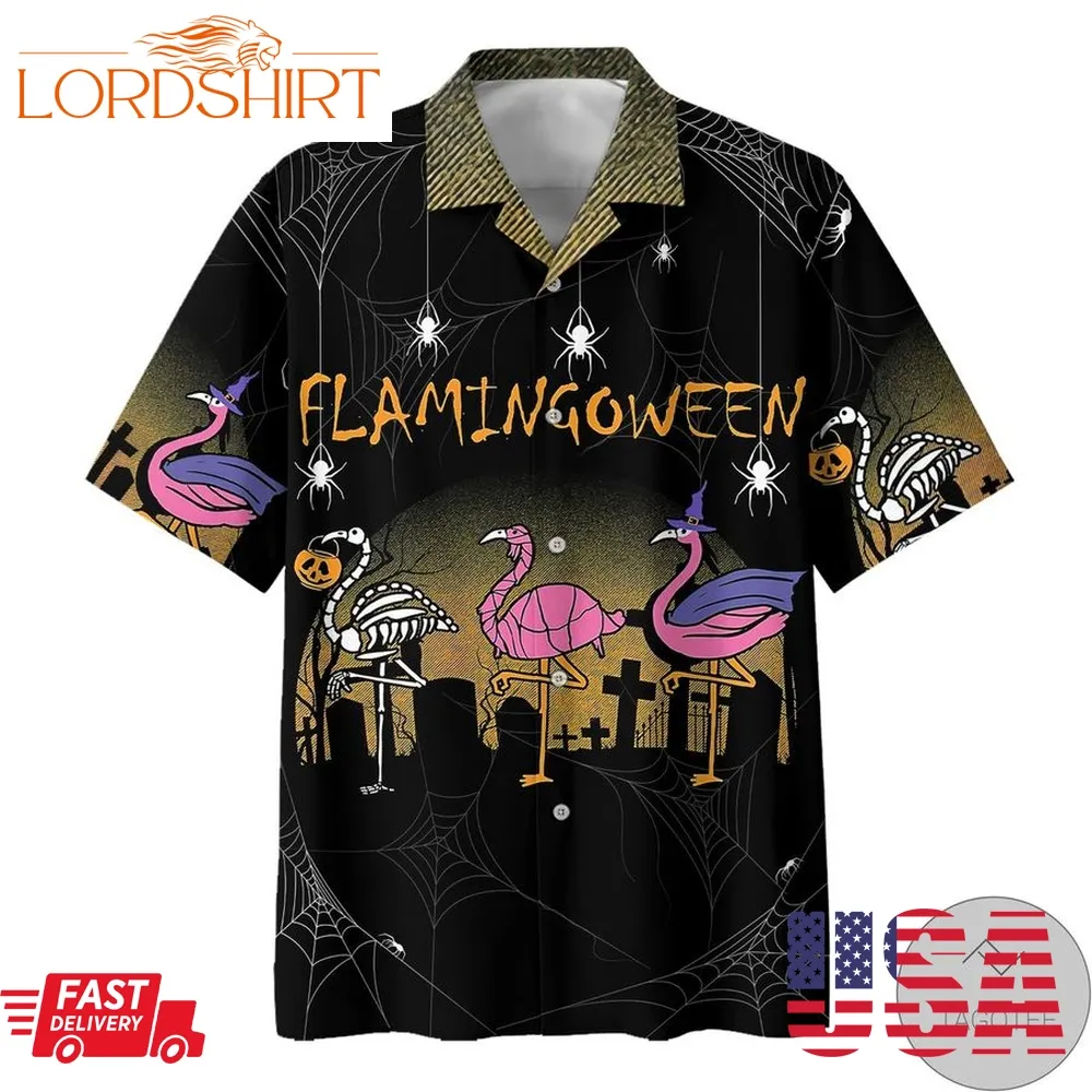 Flamingo Halloween Hawaiian Shirt