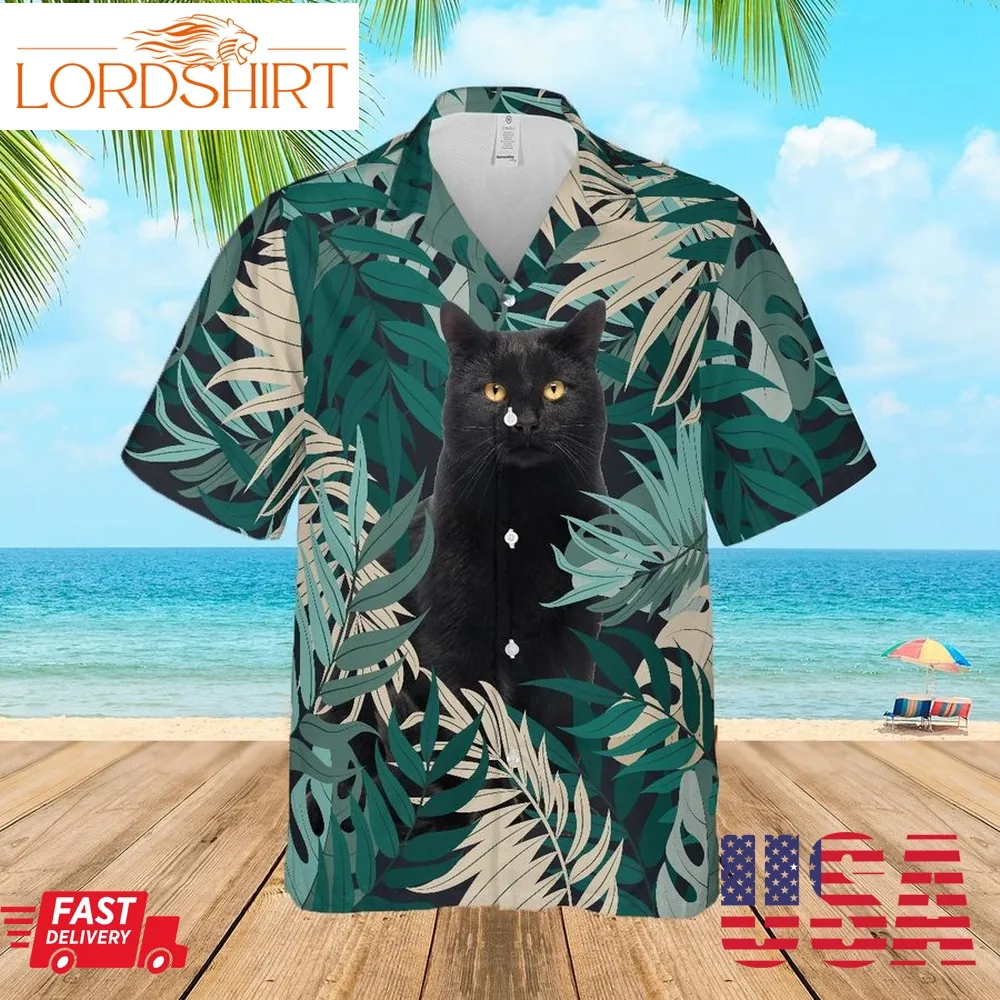 Floral Tropical Black Cat Hawaiian Shirt Pre10305, Hawaiian Shirt, Beach Shorts, One Piece Swimsuit, Polo Shirt, Funny Shirts, Gift Shirts