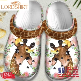 Flower Giraffe With Bird Crocs Shoes   Cute Animal Crocs Crocbland Clog Birthday Gift For Man Woman Boy Girl