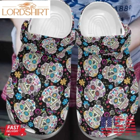 Flower Skullcap Pattern Shoes Crocs Crocbland Clog Birthday Gifts   Skullcap Fl