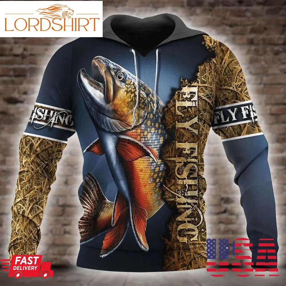 Fly Fishing 3D Hoodie Fly Fishing Gift Ideas For Dad On Father's Day