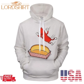 Flying Hot Dog 3D Sweatshirt Hoodie Pullover Custom