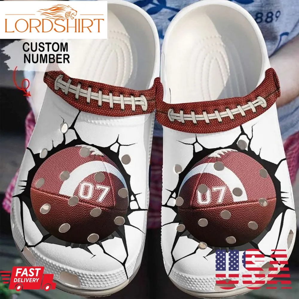 Football Personalized Crack Sku 1078 Crocs Clog Shoes