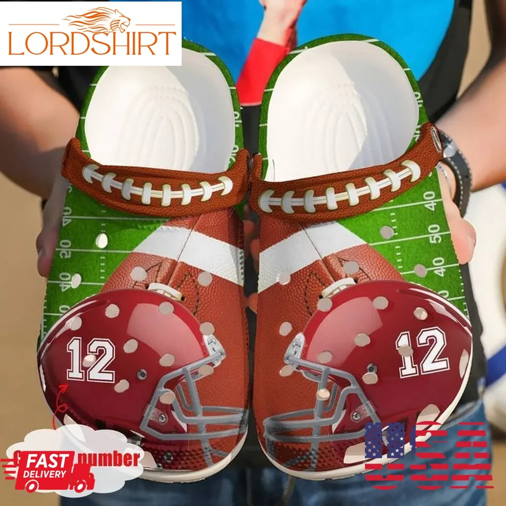 Football Personalized Lover Sku 1083 Crocs Crocband Clog Comfortable For Mens Womens Classic Clog Water Shoes