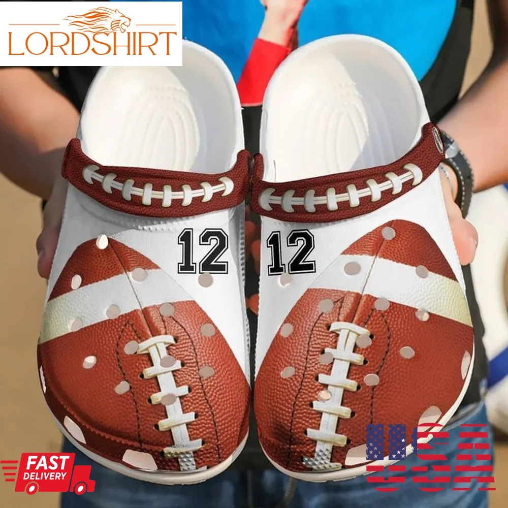 Football Personalized Player Sku 1085 Crocs Crocband Clog Comfortable For Mens Womens Classic Clog Water Shoes